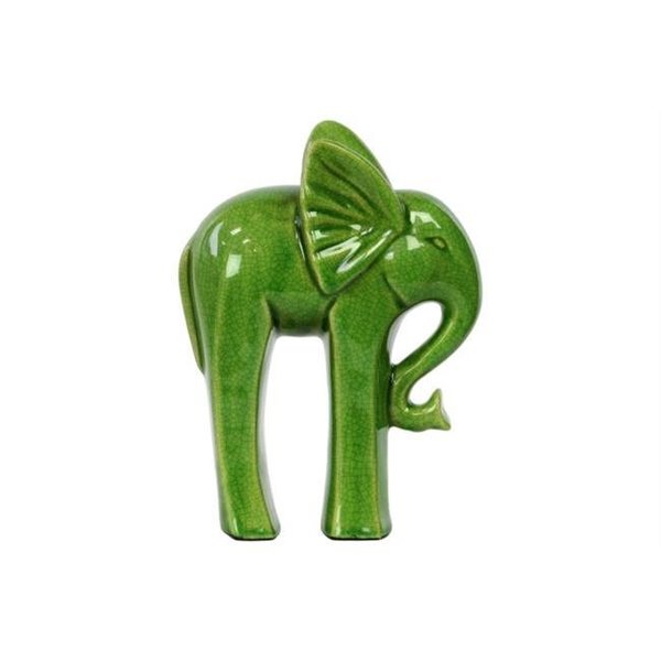 Urban Trends Collection Urban Trends Collection 10628 Ceramic Standing Elephant With Long Legs Figurine; Gloss Yellow Green 10628